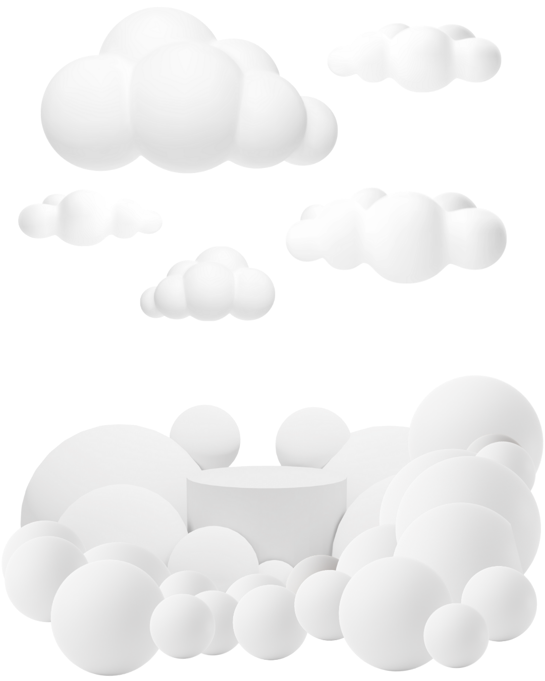 image en 3D nuages et ballons