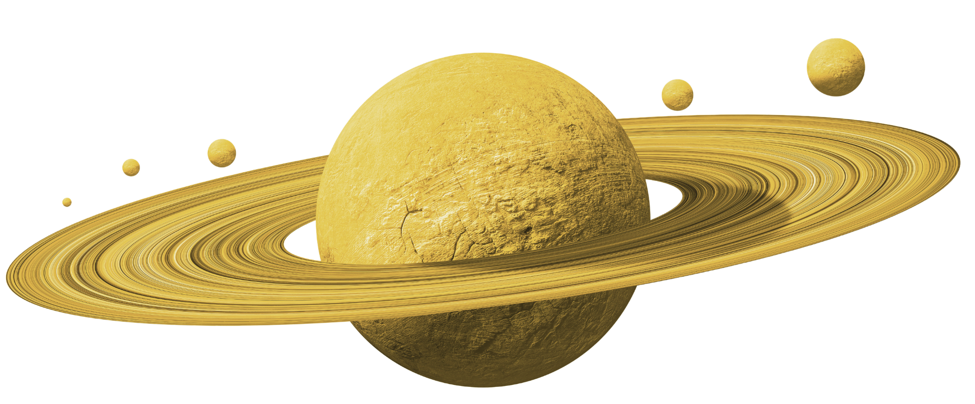 Planete saturne jaune