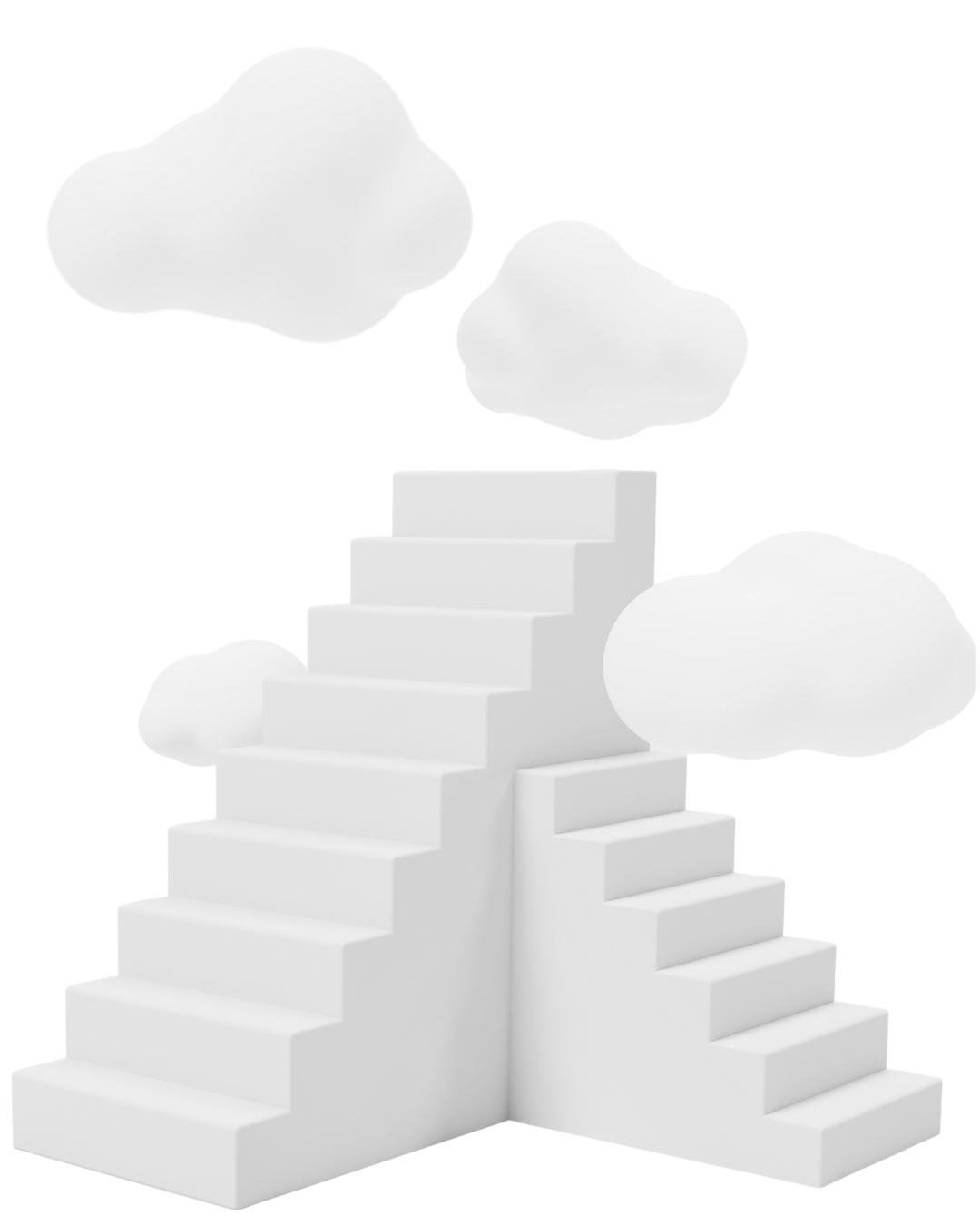 image en 3D nuages escaliers